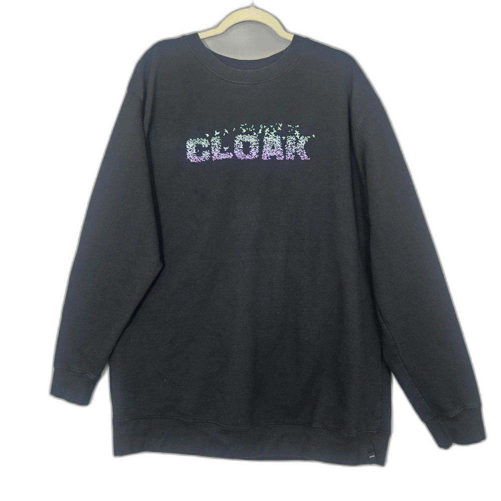 CLOAK Rare Dove 3XL Hidden in Plain Sight Crew Neck Sweatshirt Black